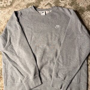 Nike Men's Heather Gray Crewneck Sweater